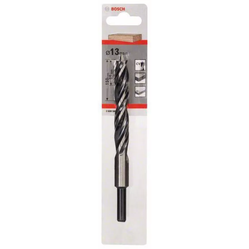 Broca para madeira Bosch Expert for Wood com ponta de centragem 13 mm, comprimento 151 mm, haste cilíndrica, 1 unid. 2608596310