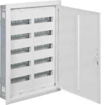Quadro de distribuição encastrado HAGER FWU52S, 120 módulos, 5 filas, IP30, classe de proteção II, branco