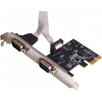 Dexlan 306588 Placa Adaptadora Serial RS232 PCI Express x1 2 Portas com Chapa Low Profile