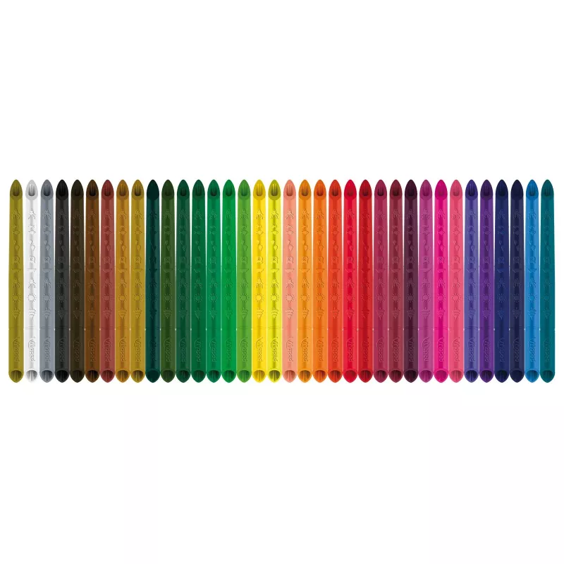 Maped COLOR'PEPS INFINITY Lápis de Cor Triangulares, 36 cores diferentes, sem madeira, 100% núcleo de pigmento, 10x mais duradouros, estojo ergonómico 861623