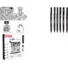 Fineliner uni-ball PIN TOKYO, conjunto criativo de 6 peças, tinta pigmentada resistente à água, pontas com revestimento metálico (CF PIN/6 001)