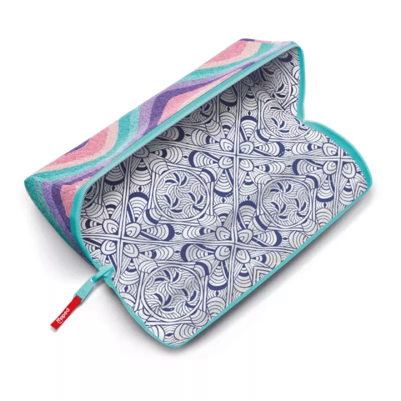 Estojo Maped Effect Pastel Softy Waves XXL, triangular, reversível, Pastel Waves 931913
