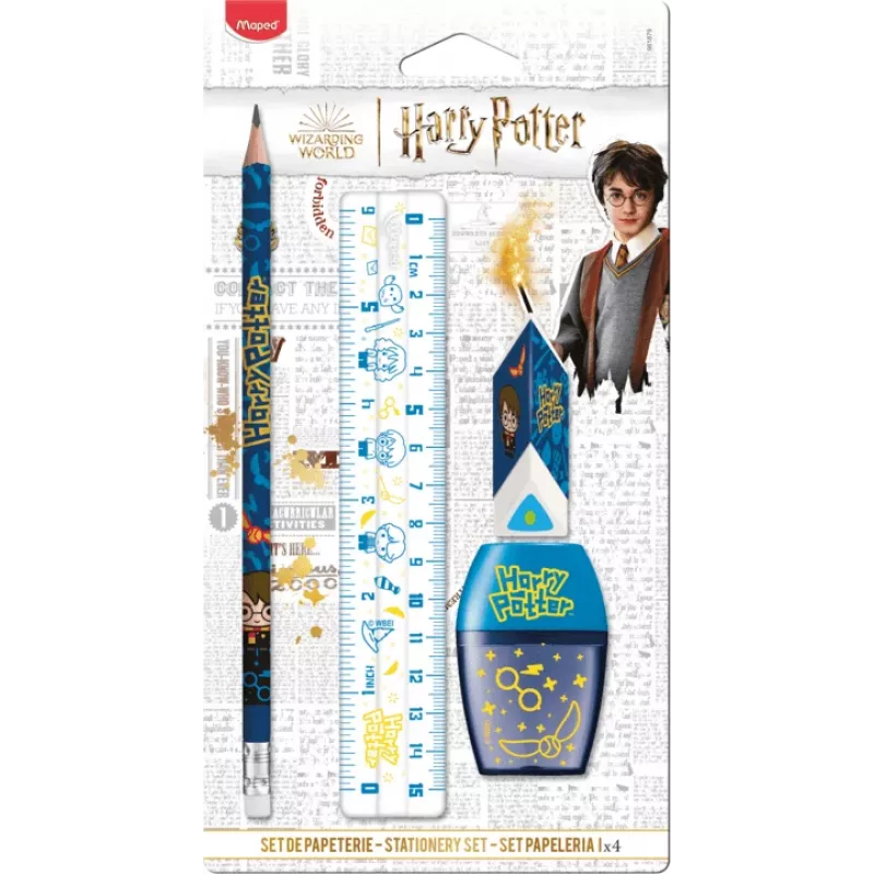 Conjunto de escrita infantil Maped Harry Potter, 4 peças, blister 981879
