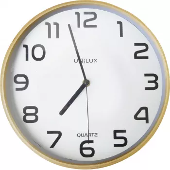 UNILUX Baltic relógio de parede de madeira 300 mm castanho preto números quartzo 400094591