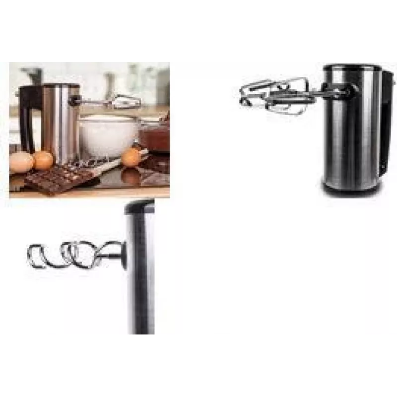 Little Balance batedeira manual Inox 400, 400 W, aço inoxidável, design elegante preto com revestimento de aço inoxidável (LB 8460)