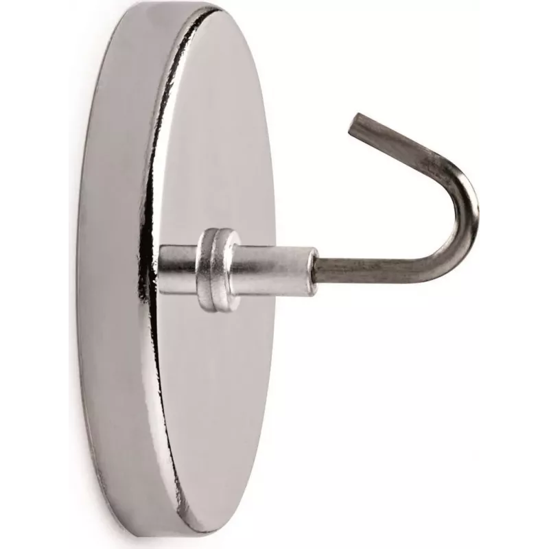 MAUL gancho magnético com gancho grande, interior, aço inoxidável e aço, 52 mm de diâmetro, gancho universal, para azulejos e metal 61555-96