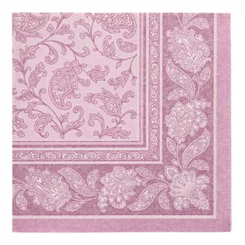Guardanapos PAPSTAR ROYAL Collection Ornaments, roxo, 4 folhas, 400 x 400 mm, dobra 1/4, 50 unid. 37025