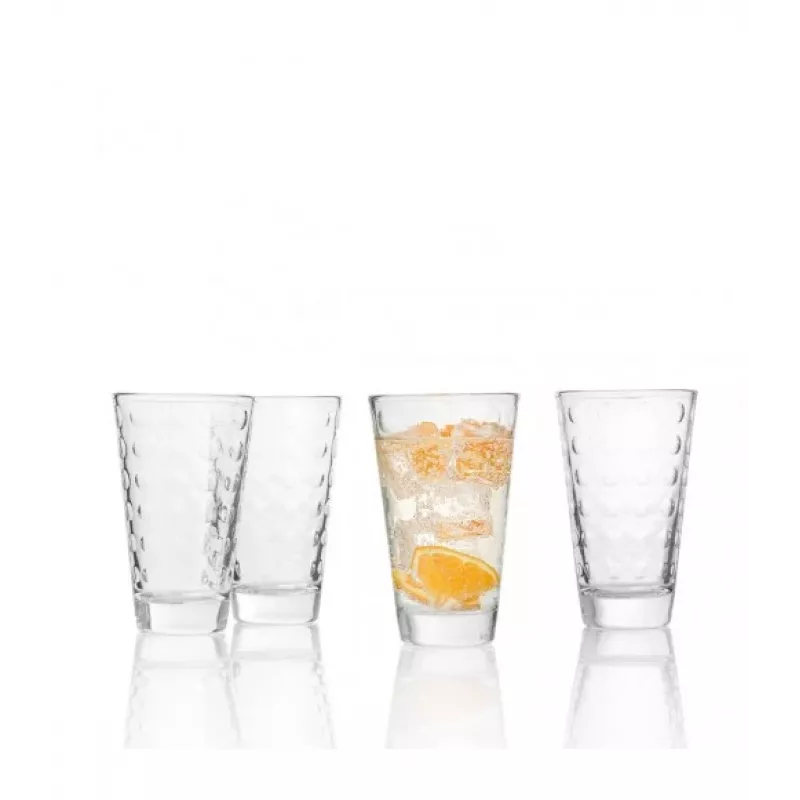 Conjunto de copos Esmeyer Leonardo OPTIC, 300 ml, decoração em relevo interior, cónico, altura 130 mm, 6 unid. 410-749