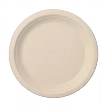 Pratos de cana-de-açúcar PAPSTAR Pure, redondos, 230 mm, 50 unid., compostáveis, adequados para micro-ondas 89866