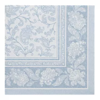 Guardanapo PAPSTAR ROYAL Collection Ornaments, azul-ártico, 400 x 400 mm, 4 folhas, dobra 1/4, 1 unid. 37023