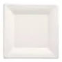 Pratos quadrados de cana-de-açúcar PAPSTAR pure 260 x 260 mm, pack de 12, compostáveis, adequados para micro-ondas 89755