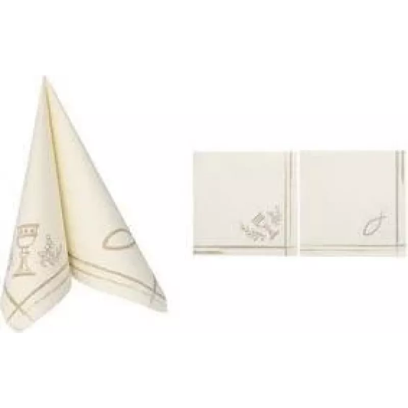 Guardanapos PAPSTAR ROYAL Collection Communion / Confirmation, 40 x 40 cm, dobra 1/4, 3 folhas, tissue premium, branco, 50 unid. (37042)