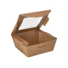 Recipiente alimentar descartável de cartão Papstar 87250 com revestimento PLA, castanho, 750 ml, 50 unid.
