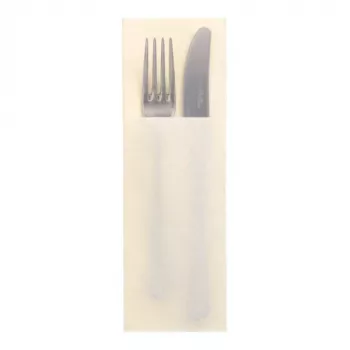 Guardanapo PAPSTAR DAILY Collection champanhe em tissue com bolsa para talheres integrada, 3 folhas, 40 x 40 cm, 50 unid. 89661