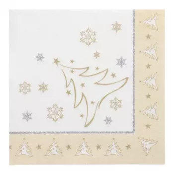 Guardanapos com motivo de Natal PAPSTAR X-Mas Elegance Gold, tissue, 4 folhas, dobra 1/4, 400 x 400 mm, 1 unid. (87104)