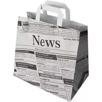 Saco de papel kraft para jornais PAPSTAR 260 x 170 x 250 mm, 70 g/m², carga de 5 kg, asa integrada, 1 unid. 87055
