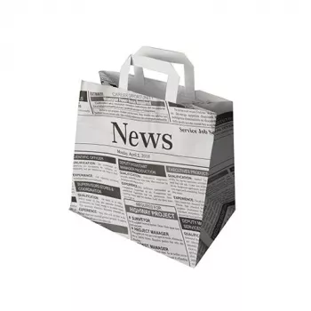 Saco de papel kraft para jornais PAPSTAR 260 x 170 x 250 mm, 70 g/m², carga de 5 kg, asa integrada, 1 unid. 87055