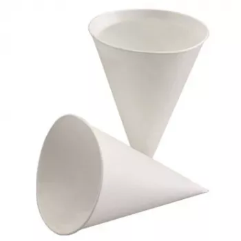 PAPSTAR copo cone de papel de cana-de-açúcar 150 ml, branco, 85 mm de diâmetro, 115 mm de altura (88619)
