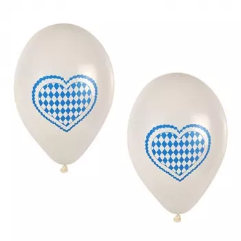 PAPSTAR balão de látex azul e branco bávaro, 250 mm de diâmetro, 1 unid. 81949