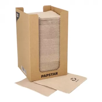 PAPSTAR PUNTO guardanapos de cocktail, 200 x 200 mm, tecido natural, 2 camadas, dobra 1/4, Micro Dot-on-Dot, 250 guardanapos 89546