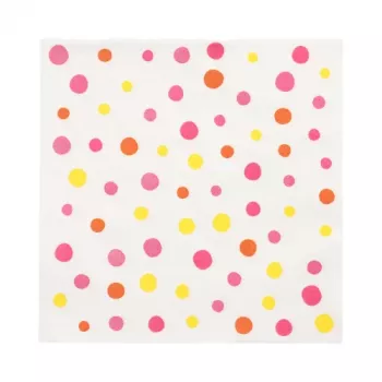 PAPSTAR guardanapos de papel Colorful Dots, 330 x 330 mm, rosa, 3 camadas, dobra 1/4, 20 guardanapos 88346