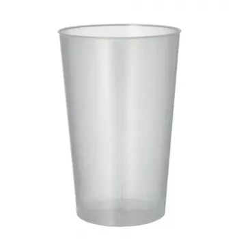 PAPSTAR copo reutilizável PP, 0,5 L, transparente, pack de 30, 91 mm de diâmetro, 140 mm de altura 89824