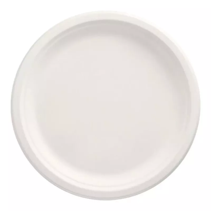 Prato de cana-de-açúcar PAPSTAR pure, redondo, 260 mm, 50 unid., compostável, adequado para micro-ondas (89738)