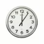 Relógio de parede com rádio MAUL MAULride, 610 mm de diâmetro, moldura de plástico prateada 9056195