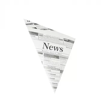 Saco cónico de papel de jornal PAPSTAR, 270 x 190 x 190 mm, substituto de pergaminho, 40 g/m², capacidade 125 g, 1 unid. 86053