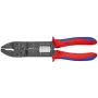 Alicate de cravar KNIPEX 97 49 25 para terminais isolados e conectores, cravação trapezoidal, 0,5–6,0 mm² (20–10 AWG), preto com punhos multicomponente