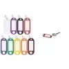 Porta-chaves WEDO com anel, 18 mm de diâmetro, caixa de plástico violeta, etiqueta branca substituível escrevível 262 801808