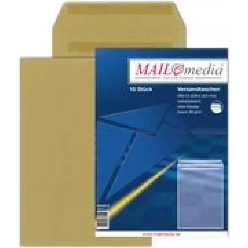 Envelopes de envio MAILMEDIA Elepa C4, autoadesivos, 90 g/m², castanhos, 50 unid. 30002518