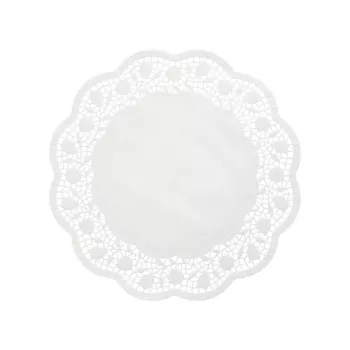 Blonda redonda PAPSTAR, 360 mm de diâmetro, papel de renda branco gofrado, 40 g/m², 1 unid. (12265)
