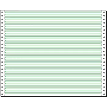 SIGEL 12370 papel contínuo, perforação individual, linhas verdes, 305 x 375 mm, 60 g/m², 2000 folhas