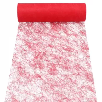 PAPSTAR Sizoflor caminho de mesa/fita decorativa, vermelho, 75% poliéster 25% poliamida, impermeável, resistente ao rasgo, 1 unid. 37062
