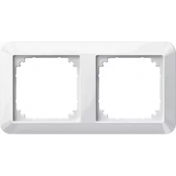 Merten System M moldura dupla, branco polar brilhante 389219