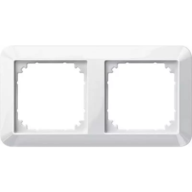 Merten System M moldura dupla, branco polar brilhante 389219