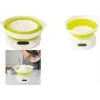 Little Balance LB 8064 balança de cozinha dobrável com taça, branco/verde-claro, 5 kg