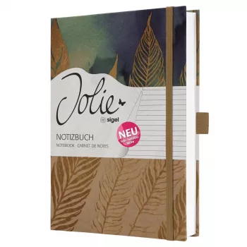 SIGEL Jolie Pure Feathers caderno, DIN A5, pautado, capa dura, papel branco, 176 páginas JN859