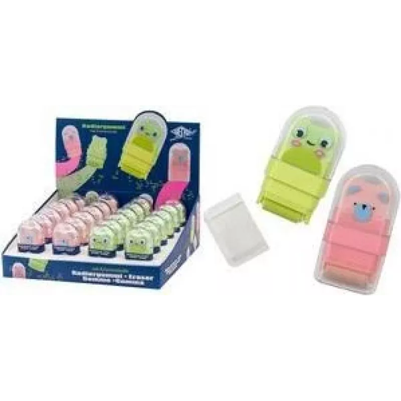 WEDO Clean Animal borrachas de plástico display, design rã e urso, 24 unid. 5998399