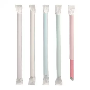 PAPSTAR palhinhas de papel, 200 mm, 12 mm de diâmetro, cores variadas, sustentáveis, 250 unid. (88852)