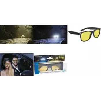 Óculos de condução noturna WEDO polarizados amarelo com tonalidade escura armação preta com estojo 271 47099