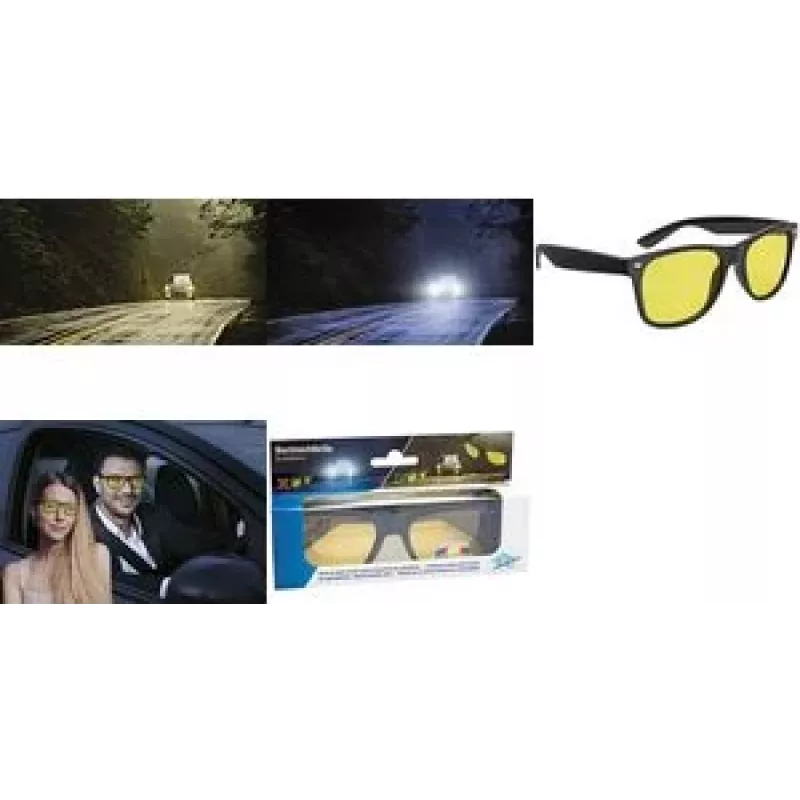 Óculos de condução noturna WEDO polarizados amarelo com tonalidade escura armação preta com estojo 271 47099