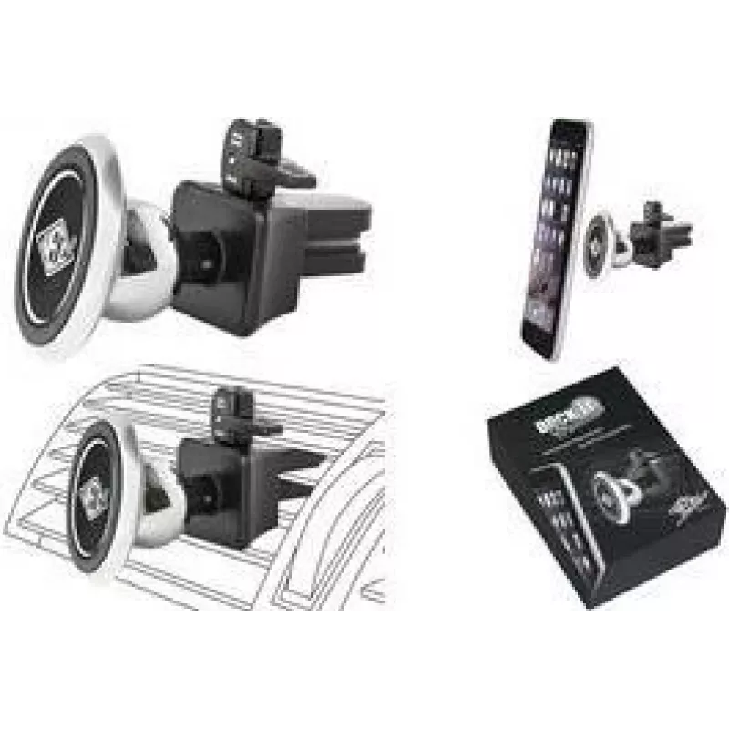 Suporte magnético para ventilação de automóvel WEDO Dock-it Premium Mini para smartphones, preto/prateado 60 15054