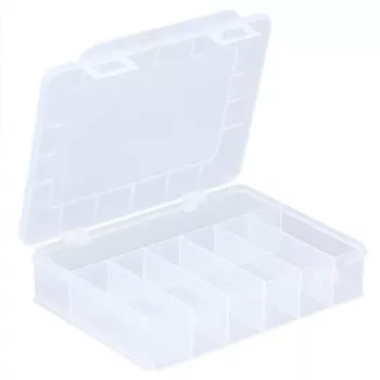 ALLIT EuroPlus Basic caixa de sortimento 18/7, polipropileno transparente de alto impacto, 7 compartimentos, preto 457180