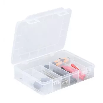 ALLIT EuroPlus Basic caixa de sortimento 18/7, polipropileno transparente de alto impacto, 7 compartimentos, preto 457180