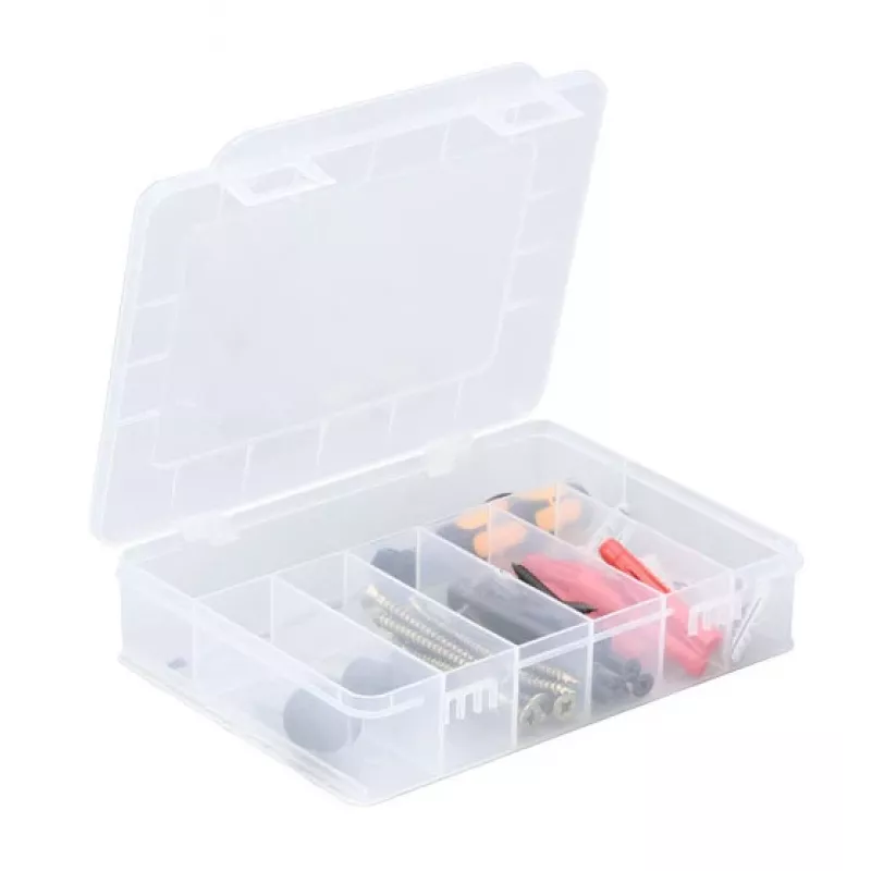 ALLIT EuroPlus Basic caixa de sortimento 18/7, polipropileno transparente de alto impacto, 7 compartimentos, preto 457180