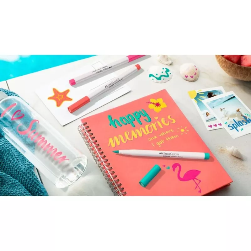 Faber-Castell Goldfaber Creative Marker Set, 6 cores diferentes, Holiday Vibes Edition, tinta à base de água, ponta pincel 161013