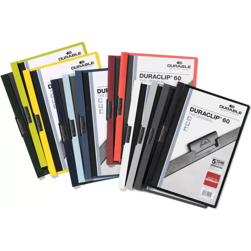 DURABLE DURACLIP 60 A4 Pasta de mola preta (pack de 25) 220902
