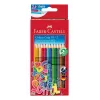 Faber-Castell Colour GRIP Lápis de cor triangulares, cores sortidas, 10 unid., zona Soft-Grip, mina de 3,3 mm resistente à quebra, verniz à base de água, estojo promocional 201585